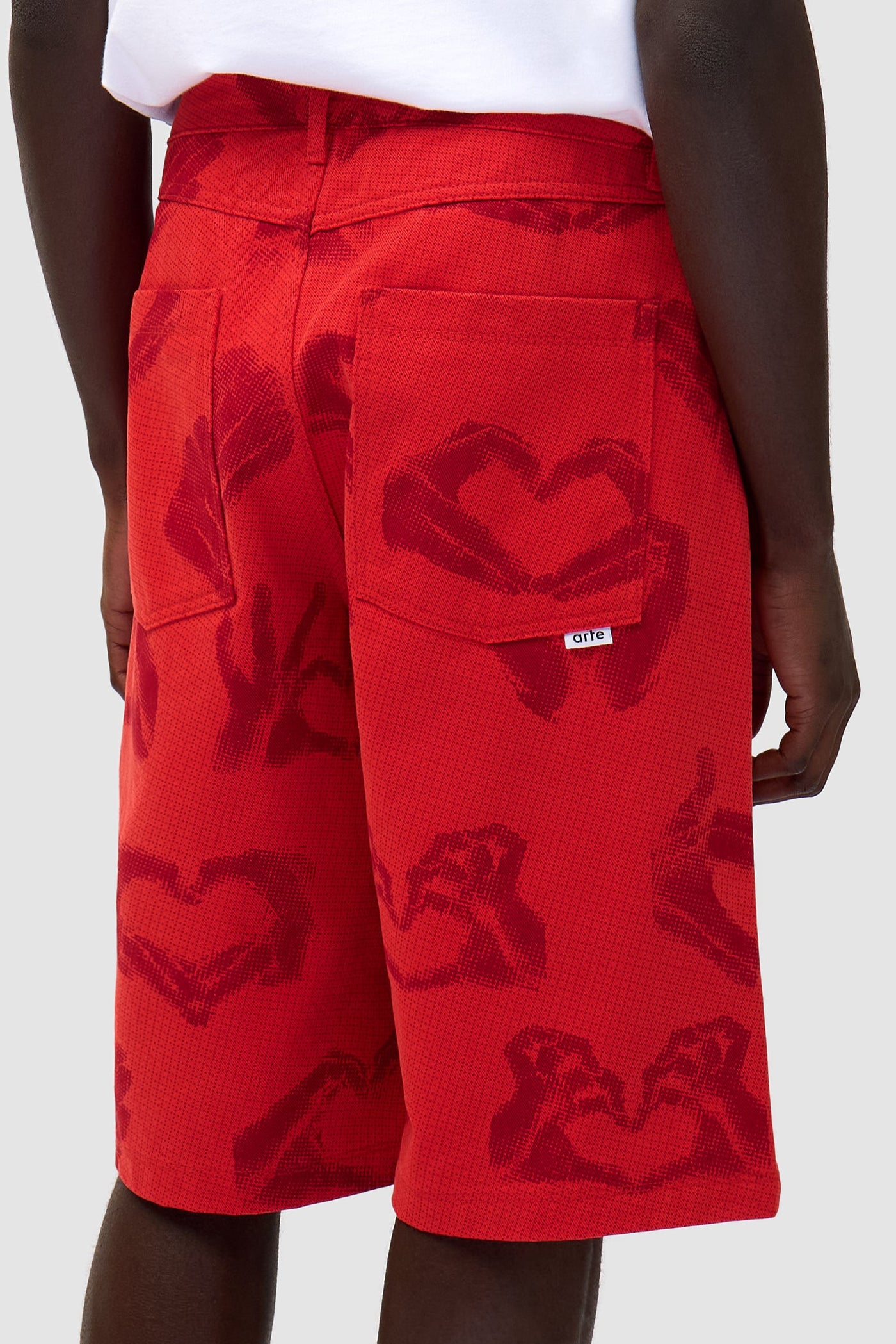 Hand Heart Shorts - Red