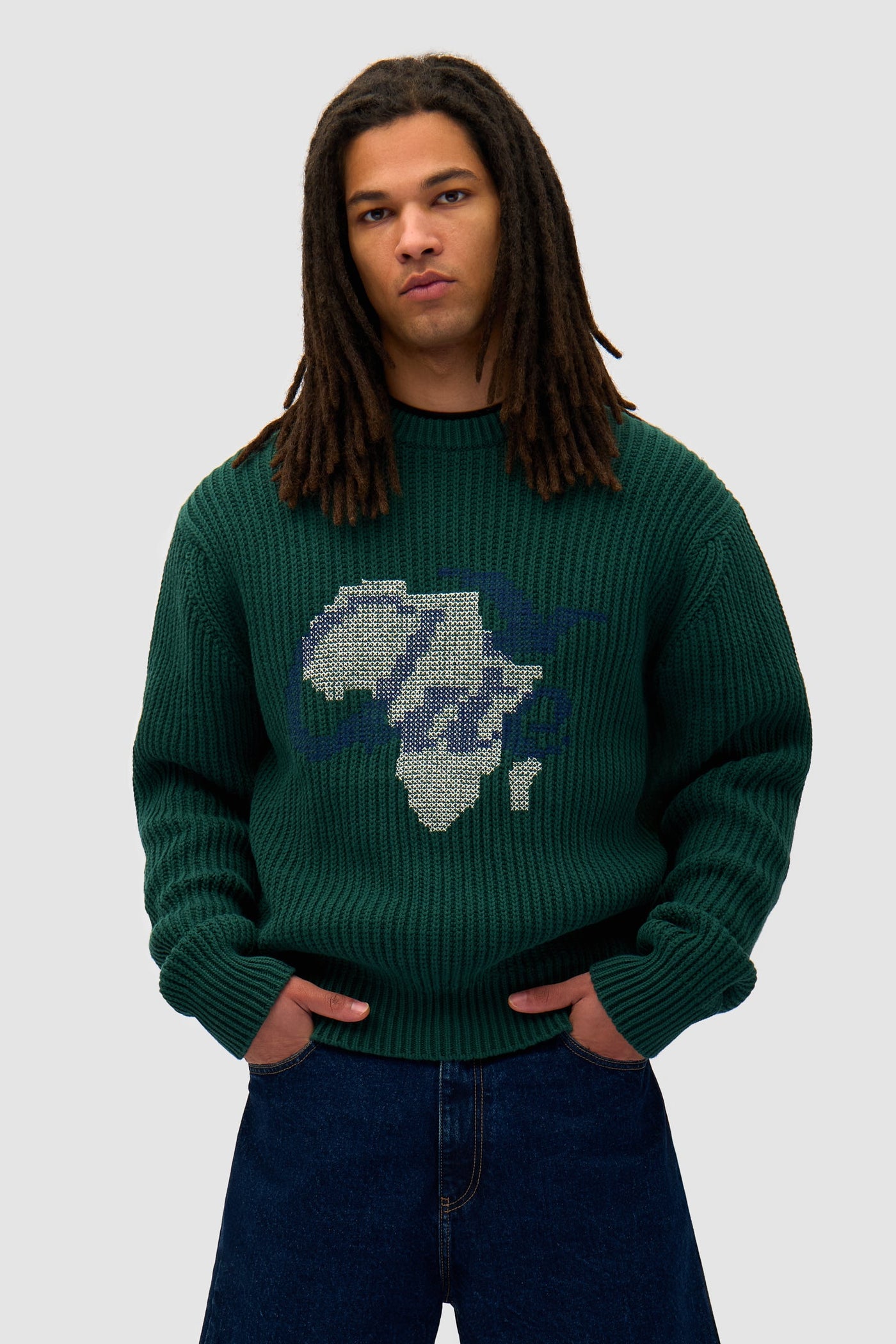 Cross Stitch Knit - Green