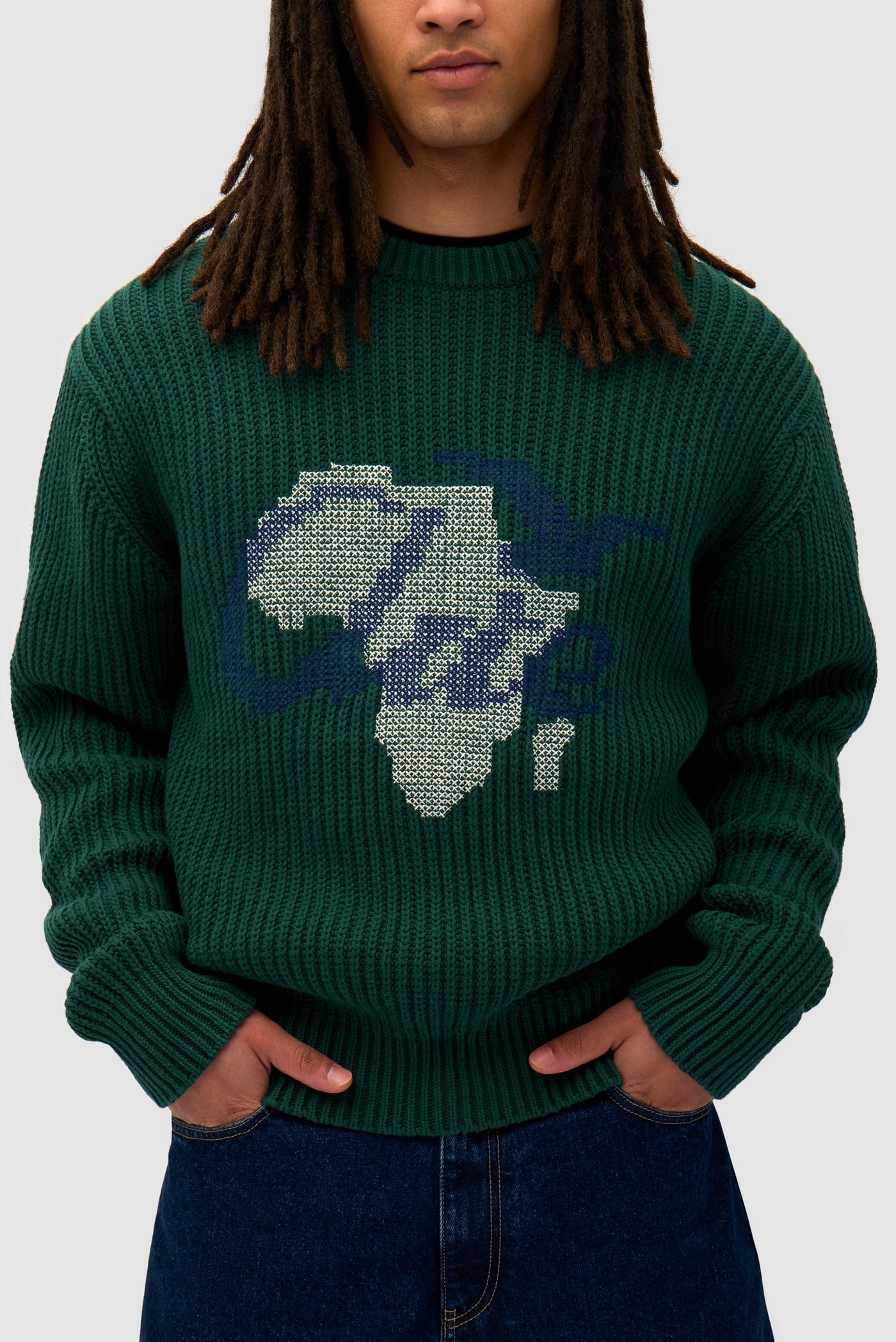 Cross Stitch Knit - Green