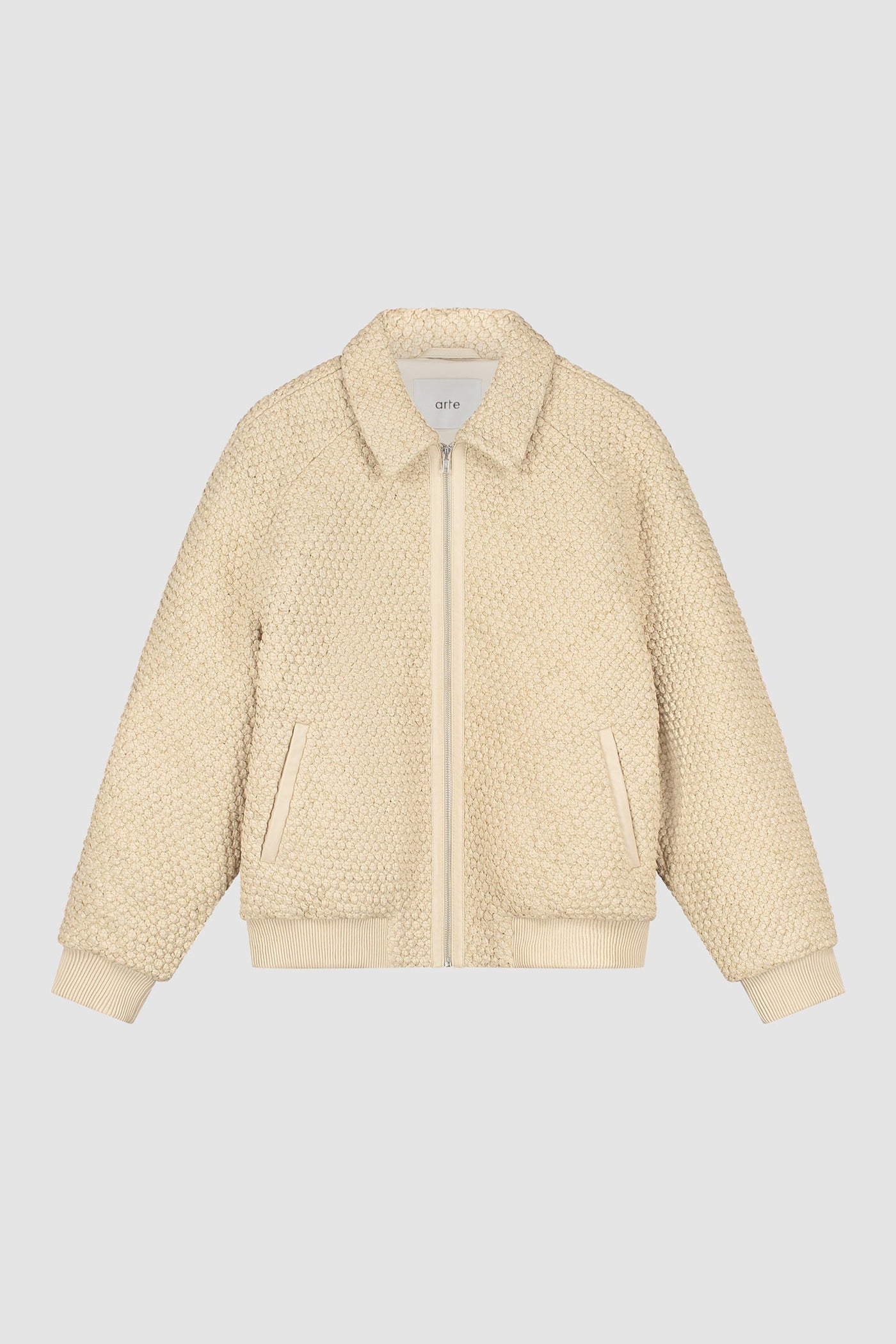 Leather Braided Jacket - Cream