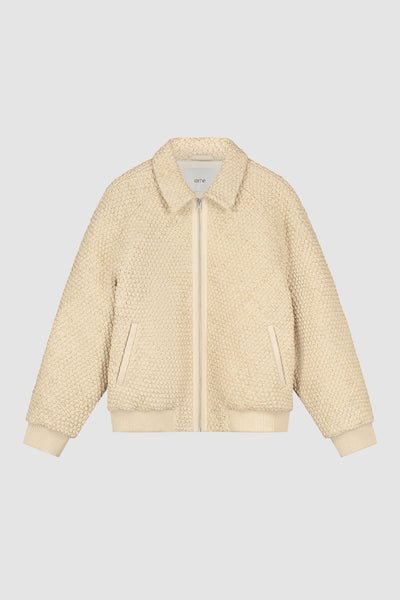 Leather Braided Jacket - Cream