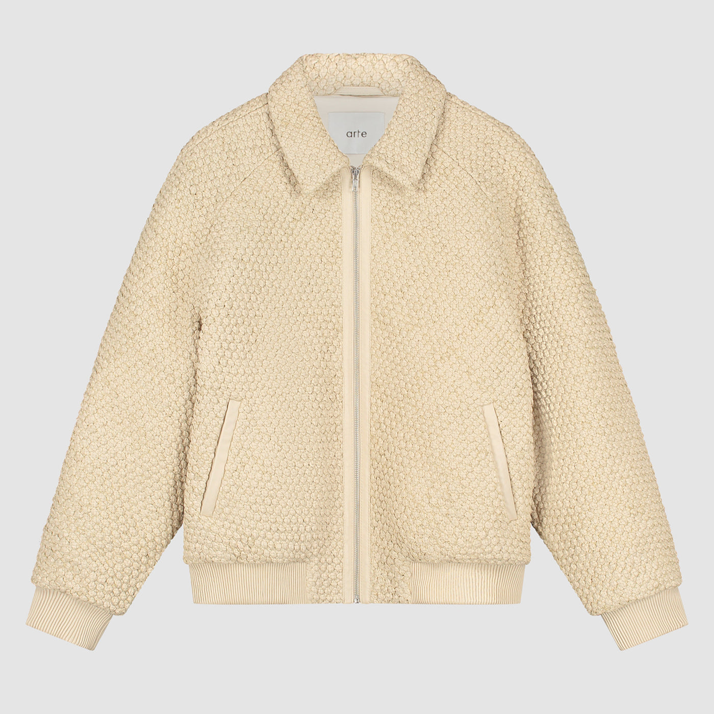 Leather Braided Jacket - Cream