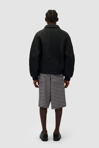 Leather Braided Jacket - Black