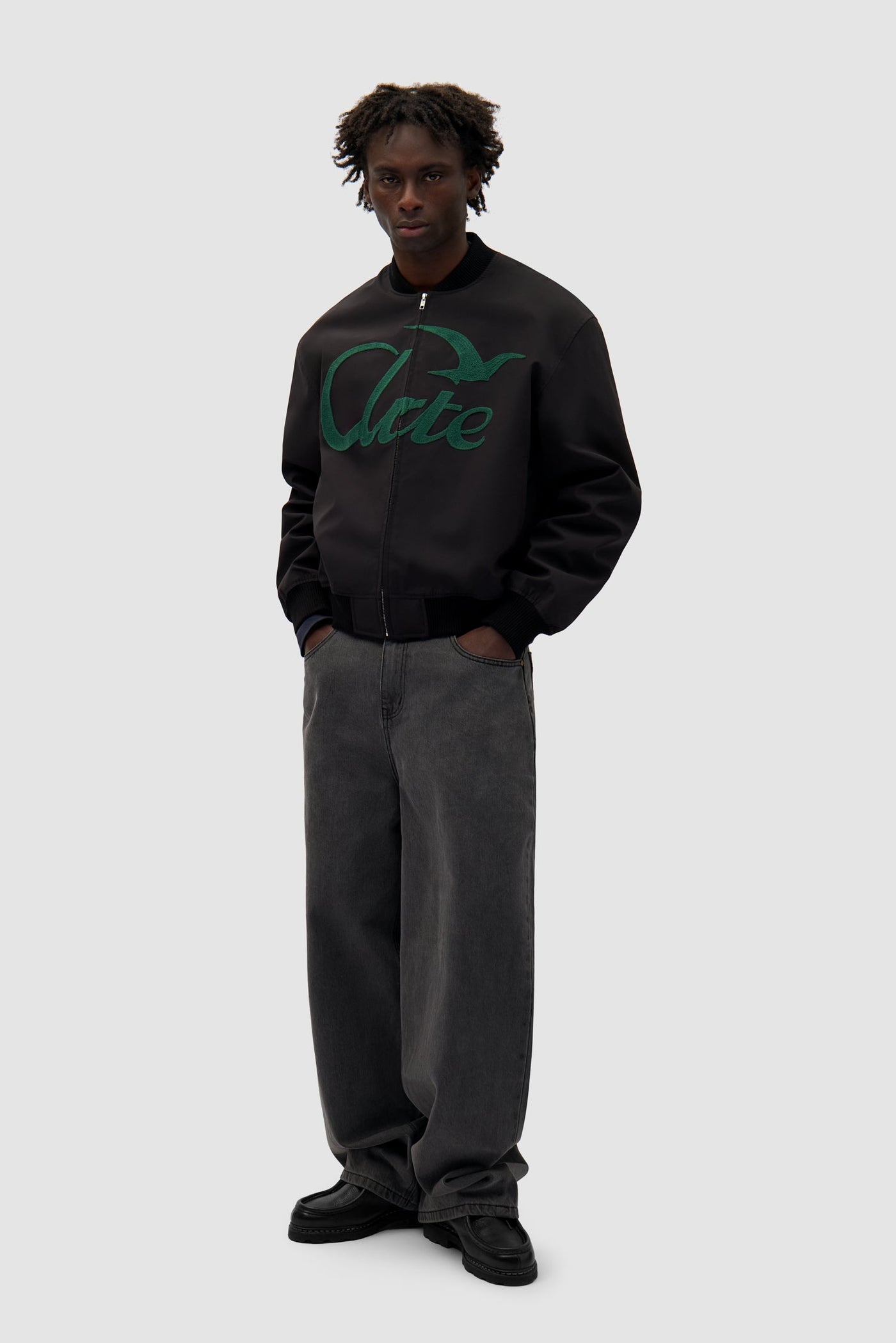 Logo Bird Bomber Jacket - Black