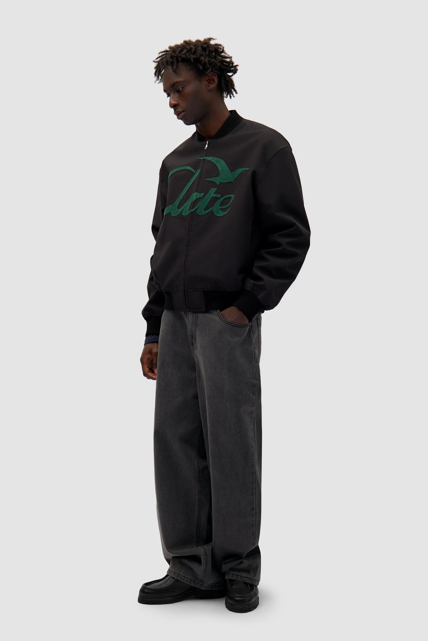 Logo Bird Bomber Jacket - Black