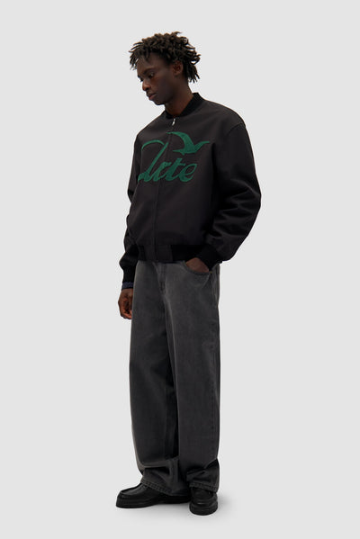 Logo Bird Bomber Jacket - Black