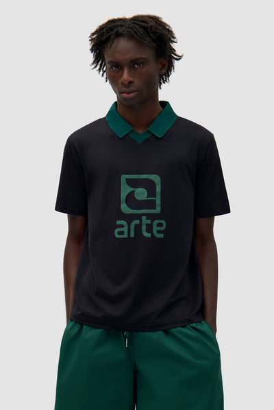 Logo Collar T-shirt - Black/Green