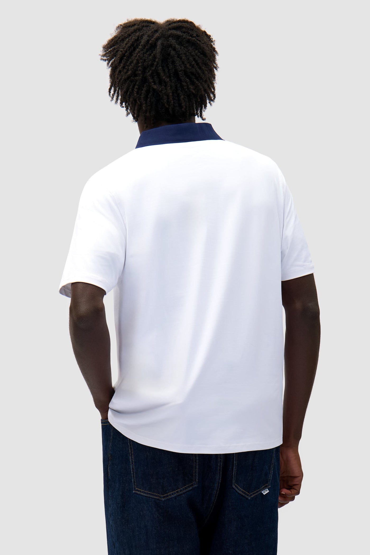 Logo Collar T-shirt - White/Navy