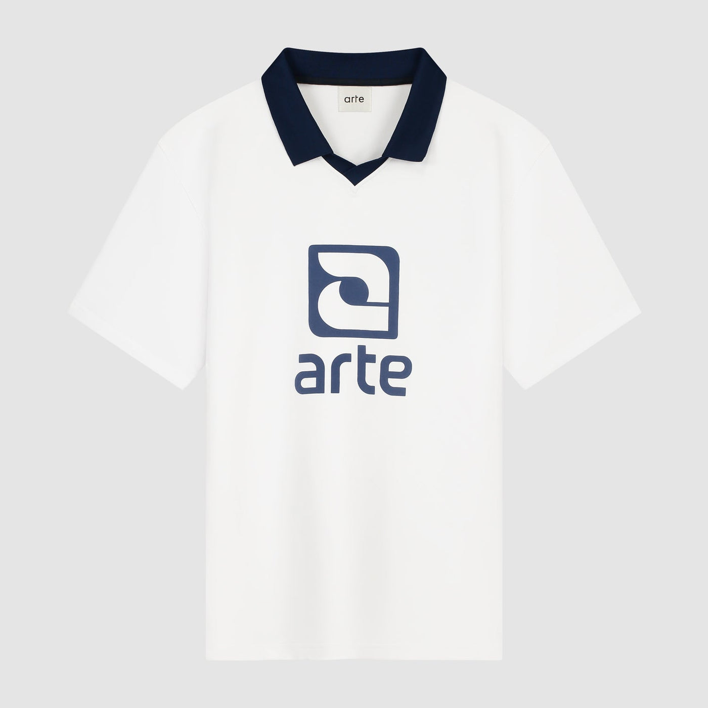 Logo Collar T-shirt - White/Navy