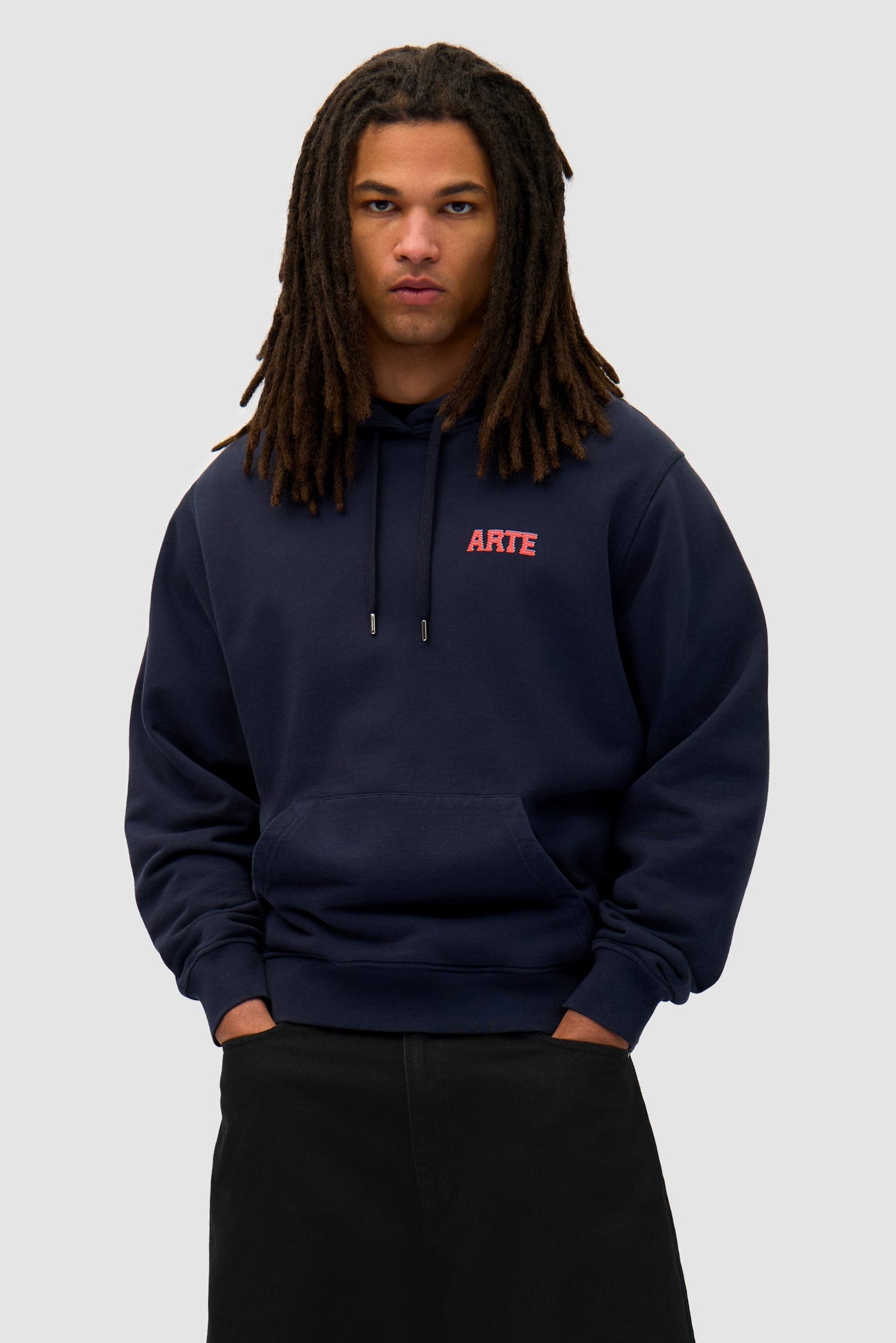 Mural Back Print Hoodie - Navy