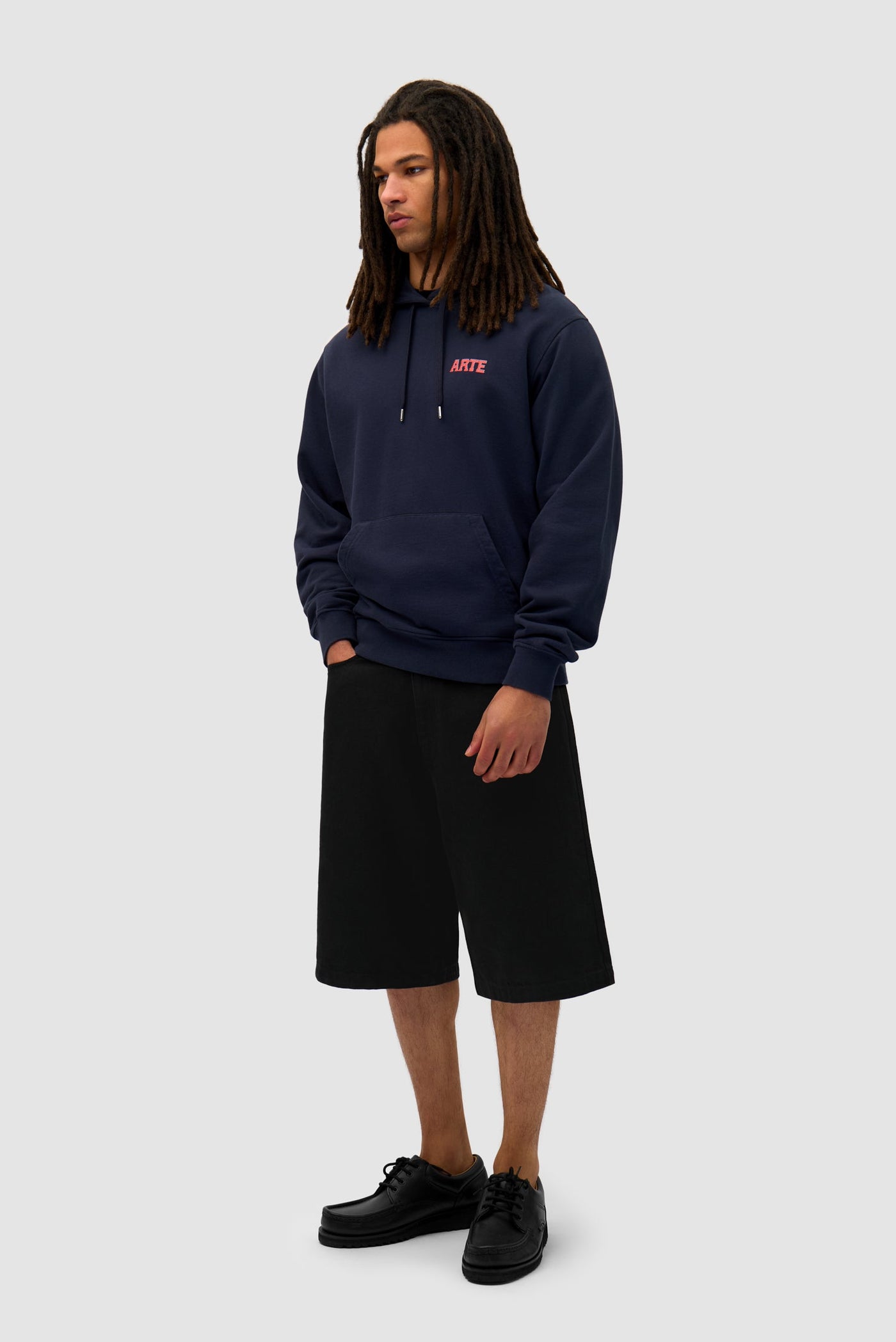 Mural Back Print Hoodie - Navy