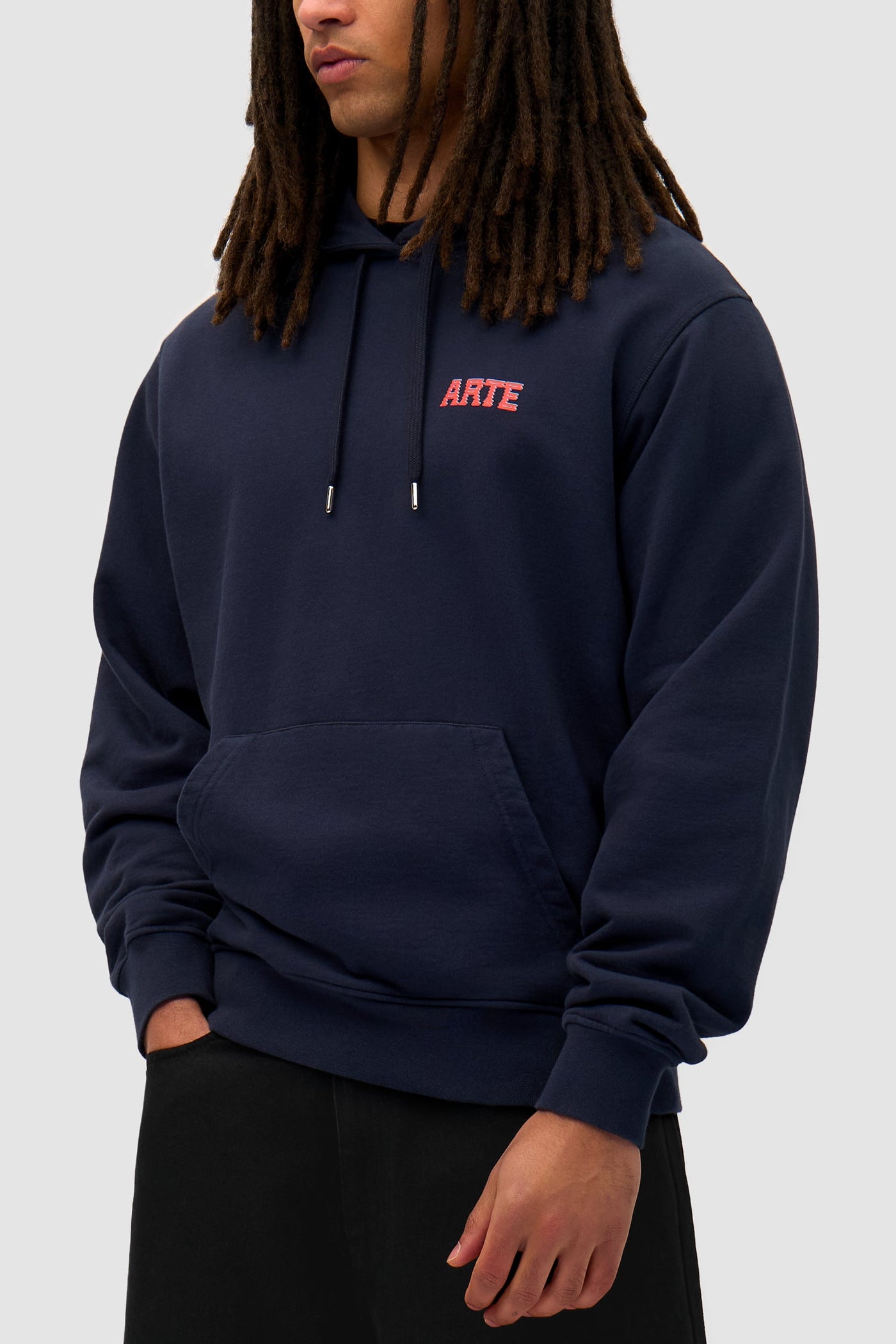 Mural Back Print Hoodie - Navy