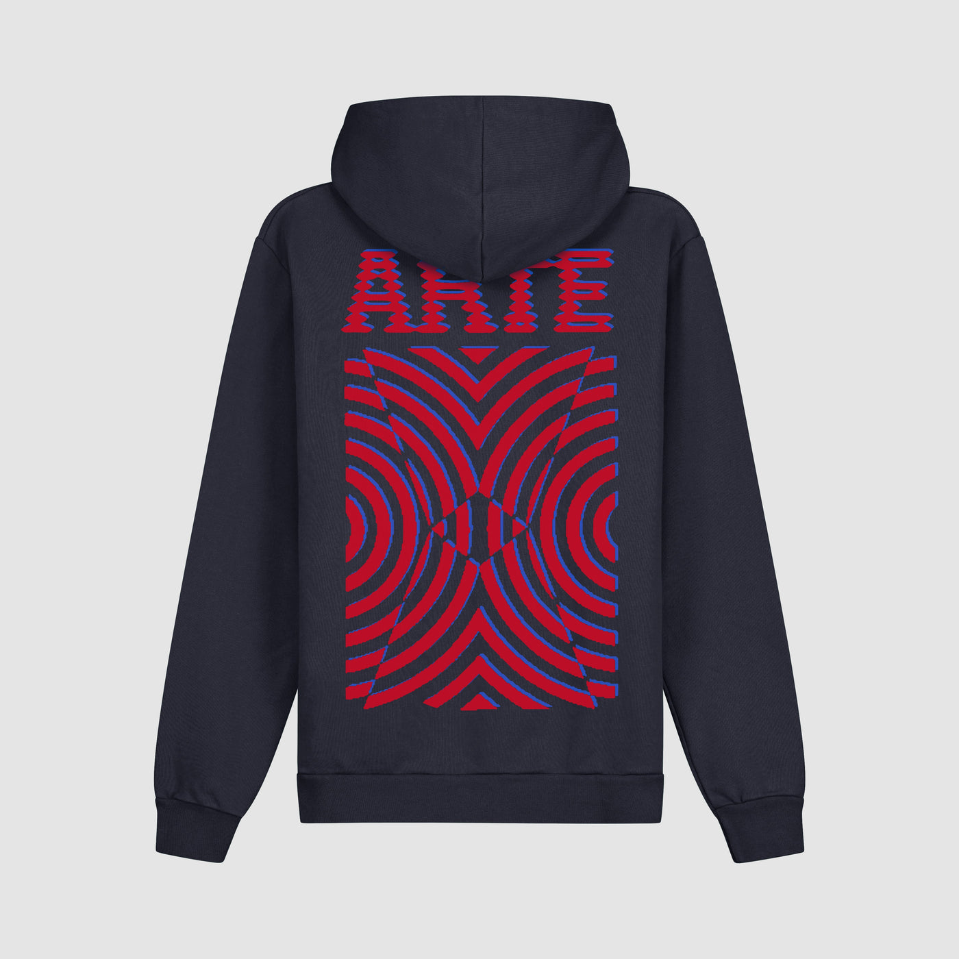 Mural Back Print Hoodie - Navy