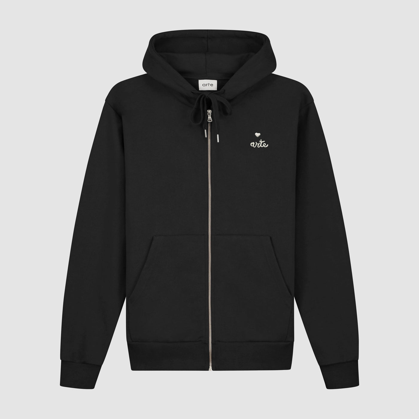 Heart Zip Hoodie - Black
