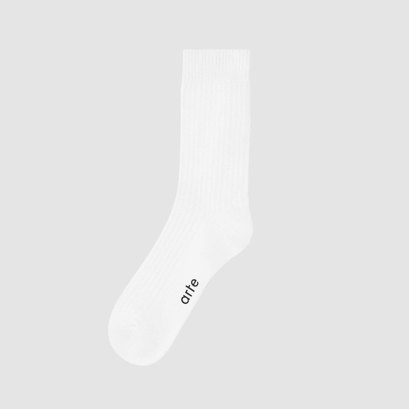 Bottom Logo Socks - White
