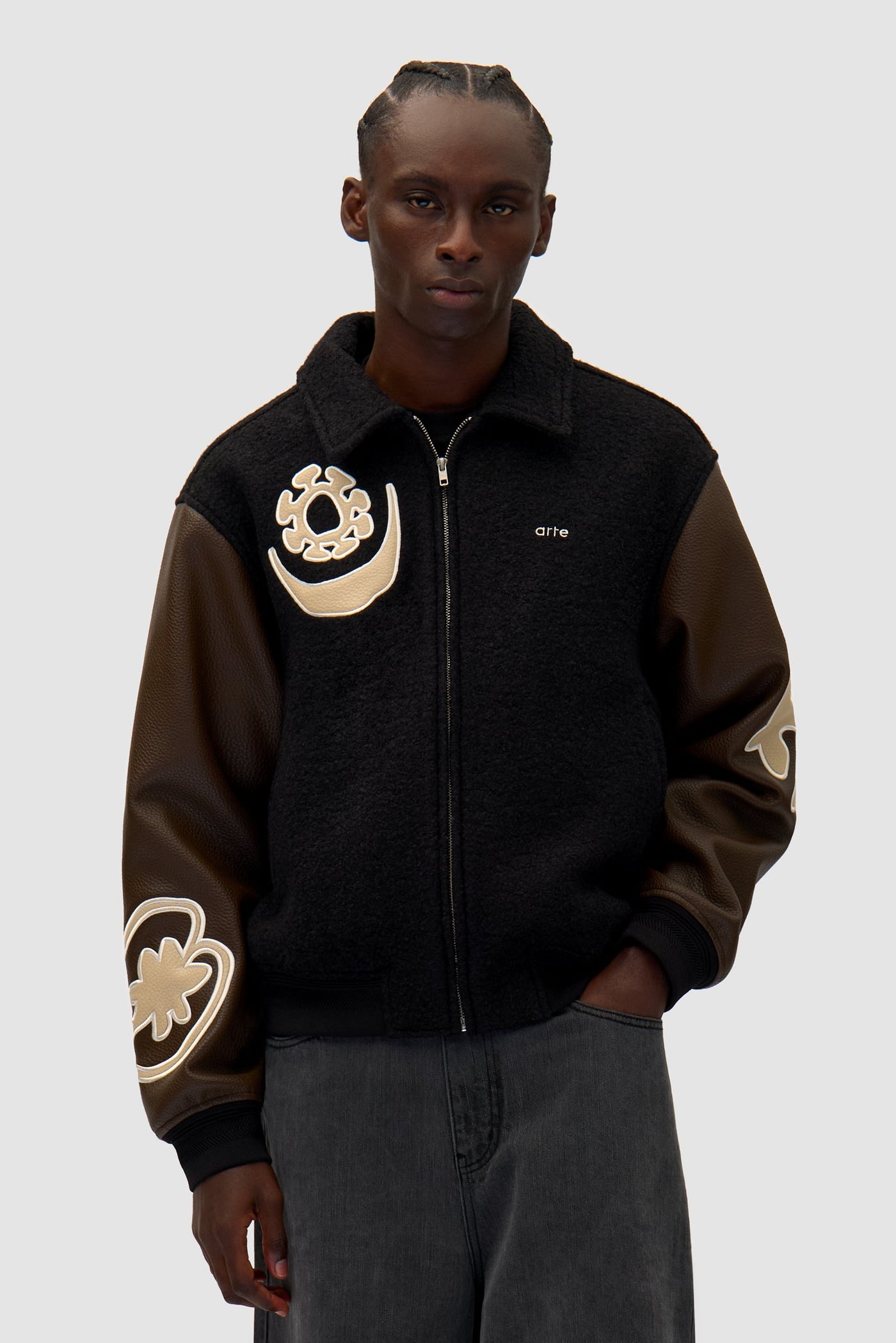 Varsity Jacket - Black/Brown