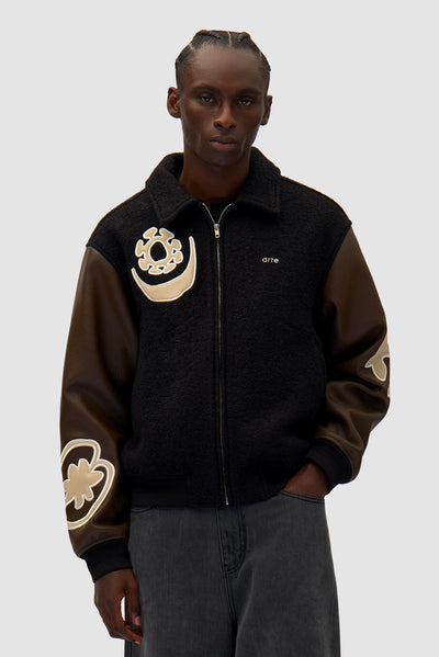 Varsity Jacket - Black/Brown