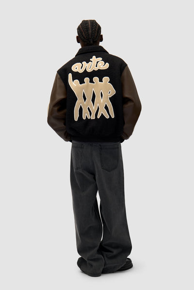 Varsity Jacket - Black/Brown