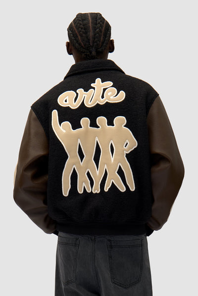 Varsity Jacket - Black/Brown
