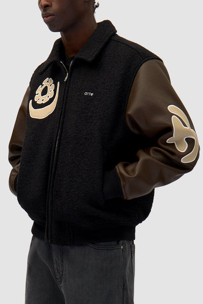 Varsity Jacket - Black/Brown