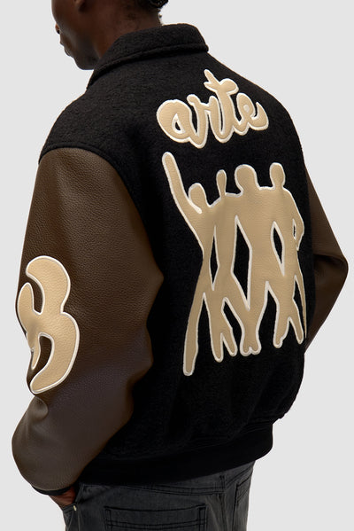 Varsity Jacket - Black/Brown