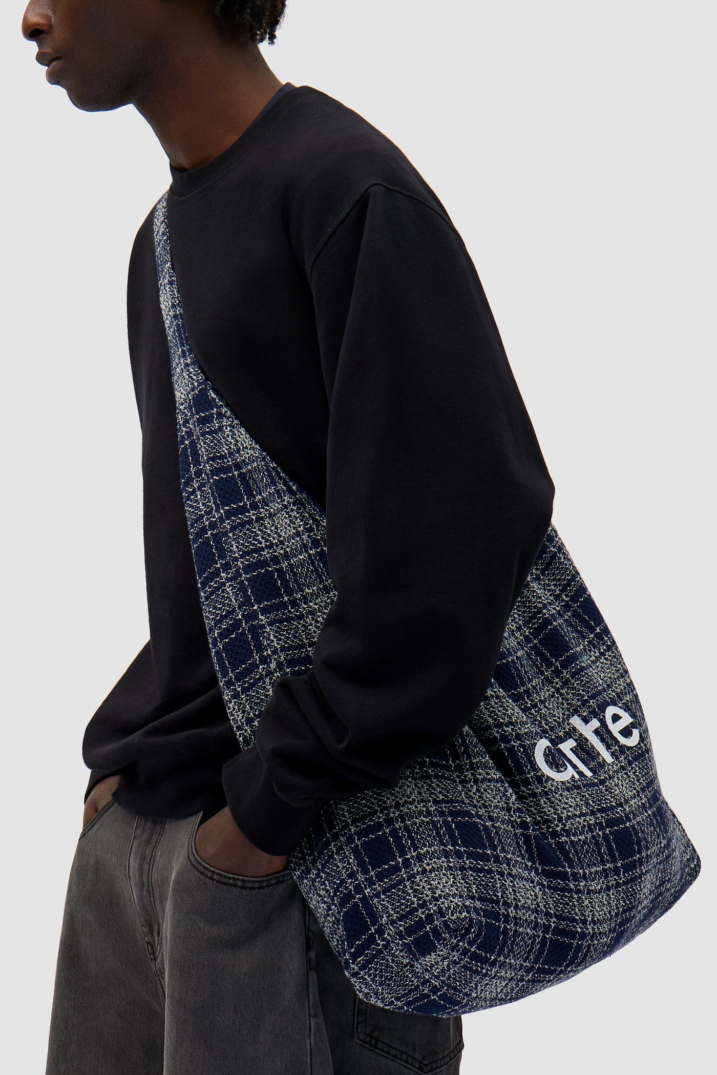 Square Fabric Bag - Navy