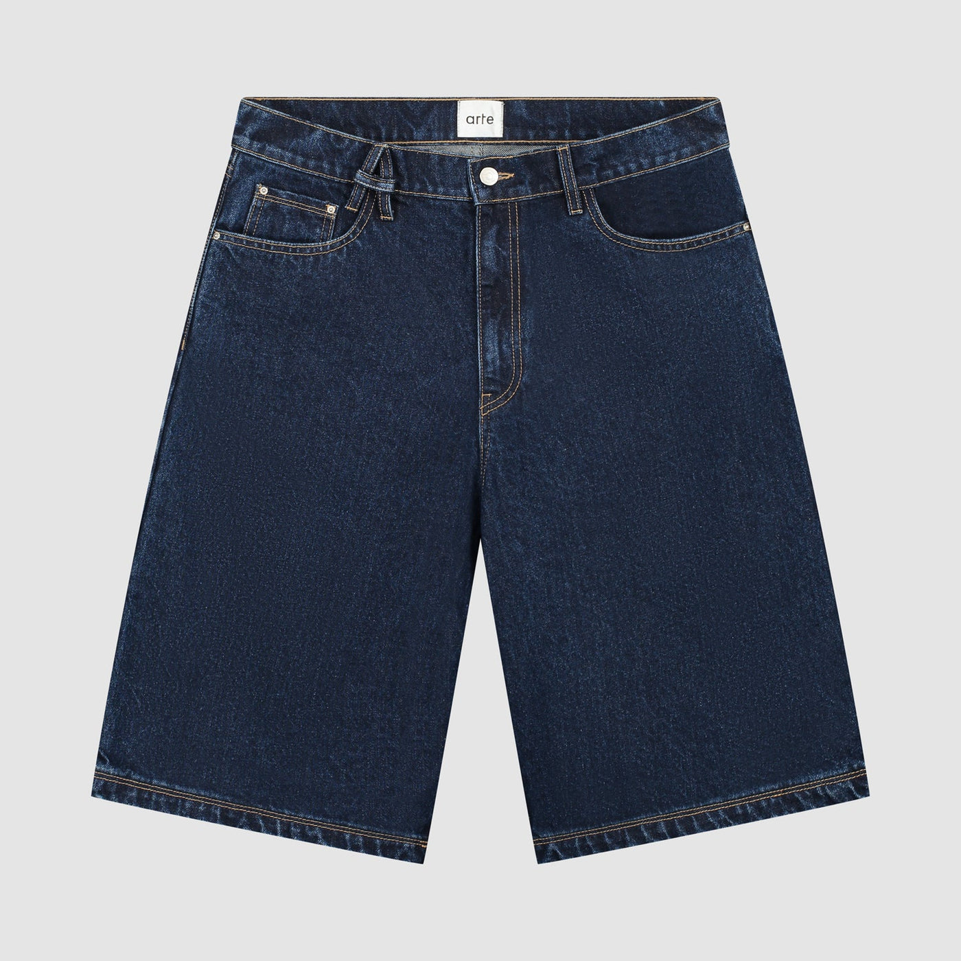 Belt Detail Shorts - Dark Wash
