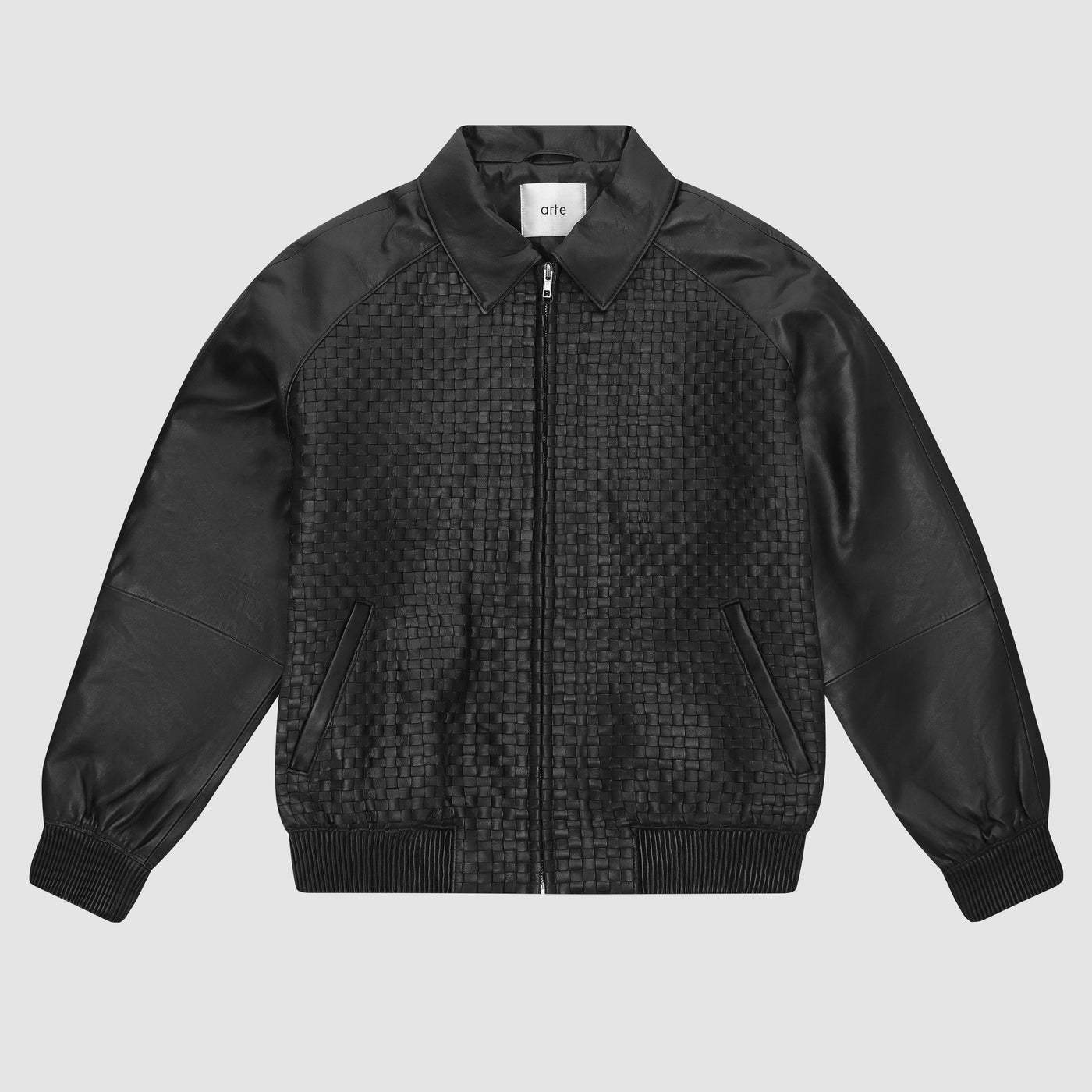 Square Leather Jacket - Black