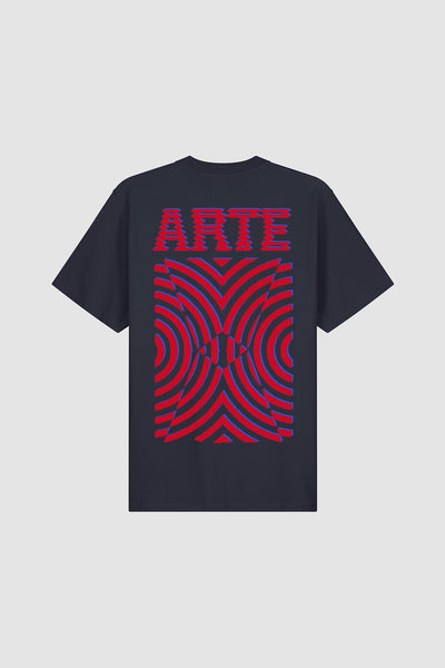 Mural Back Print T-shirt - Navy
