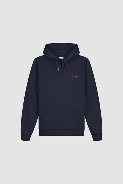 Mural Back Print Hoodie - Navy