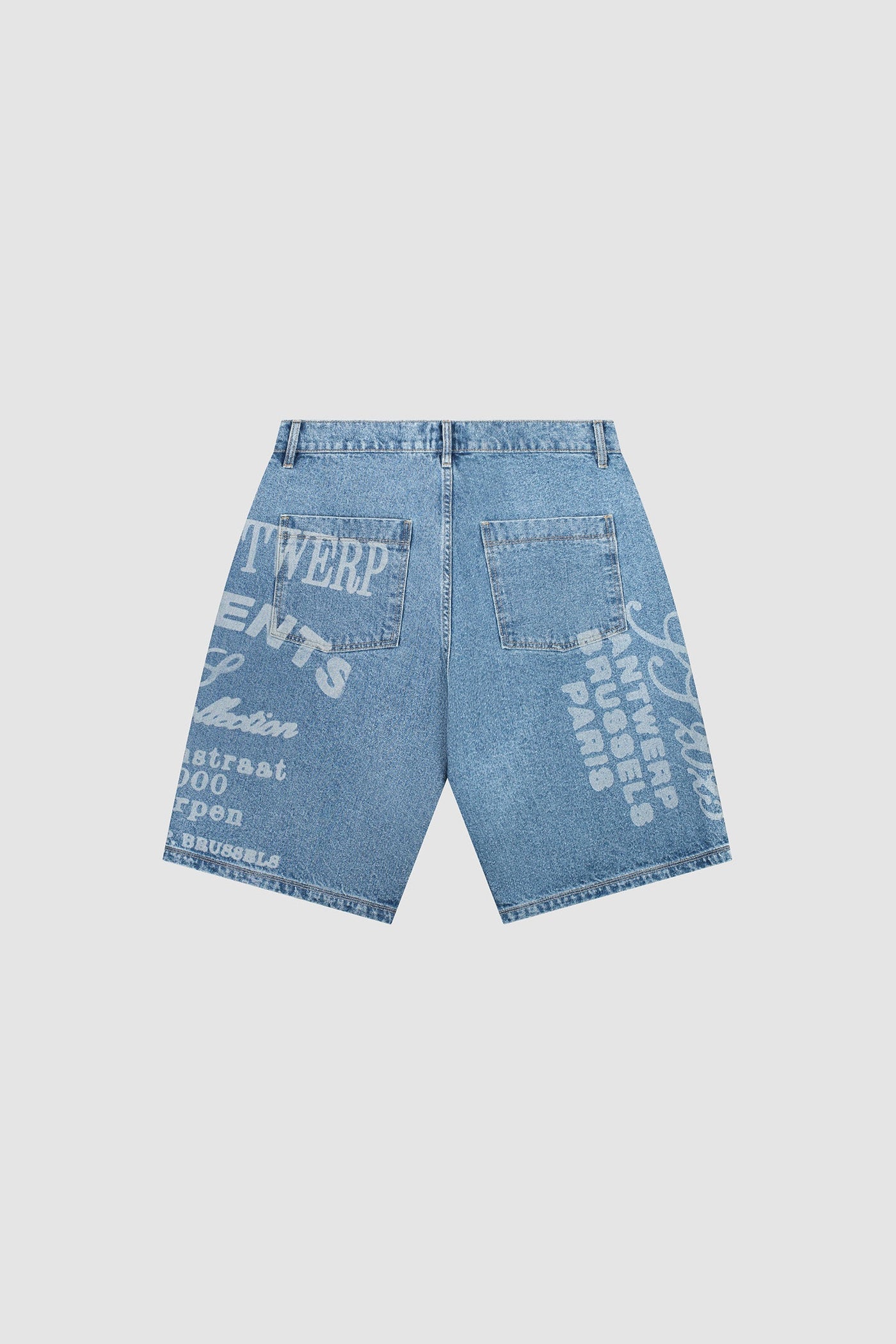 Arte Print Shorts - Denim Bleach