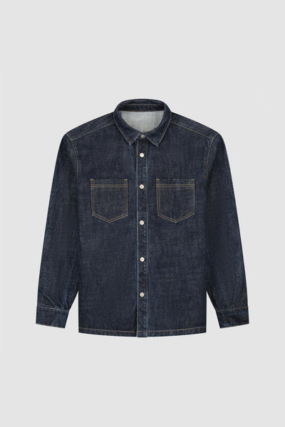 Oversized Denim Shirt - Dark Wash