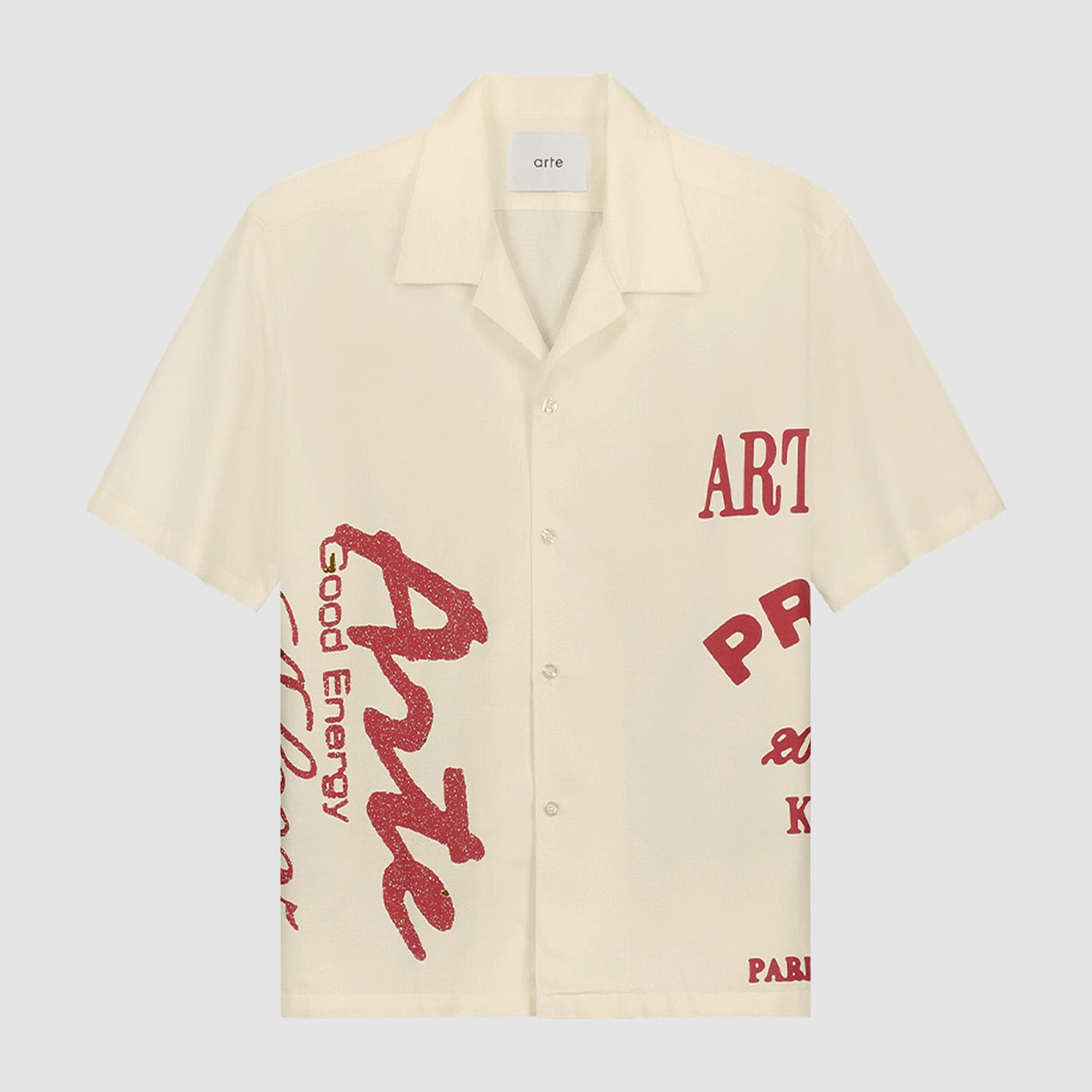 Red Print Shirt - Cream