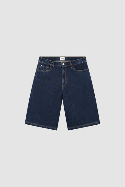 Belt Detail Shorts - Dark Wash