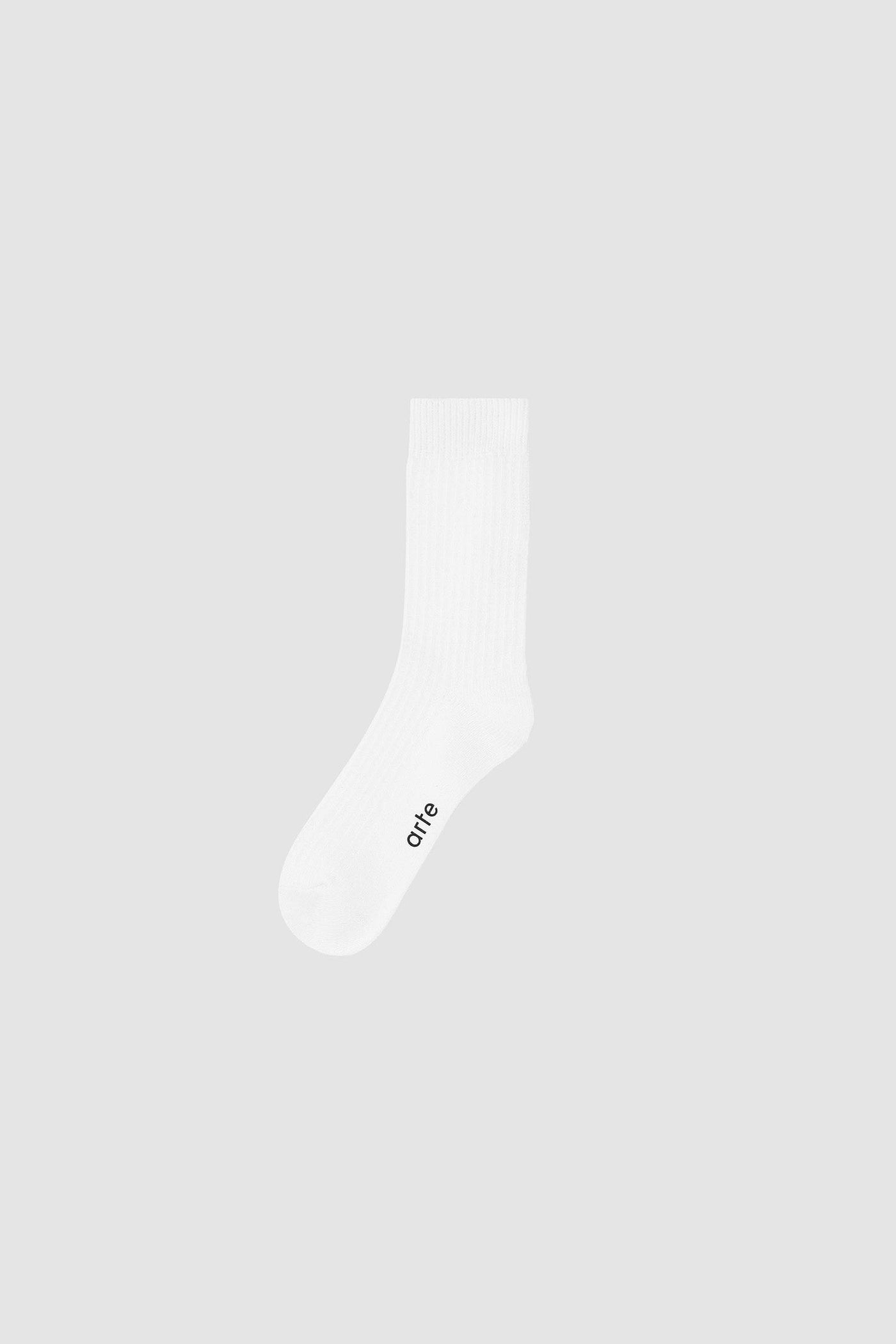 Bottom Logo Socks - White
