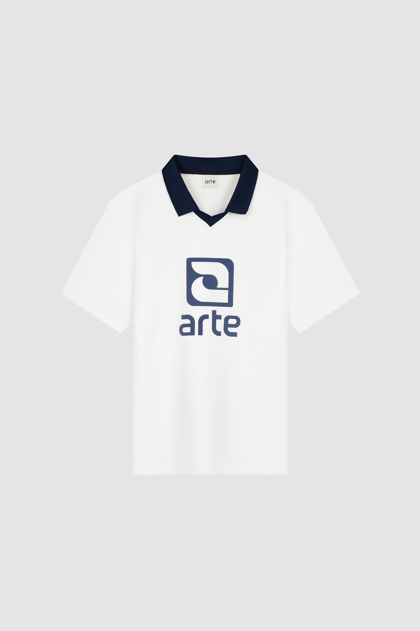 Logo Collar T-shirt - White/Navy