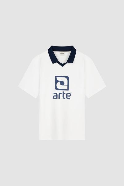 Logo Collar T-shirt - White/Navy