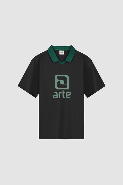 Logo Collar T-shirt - Black/Green